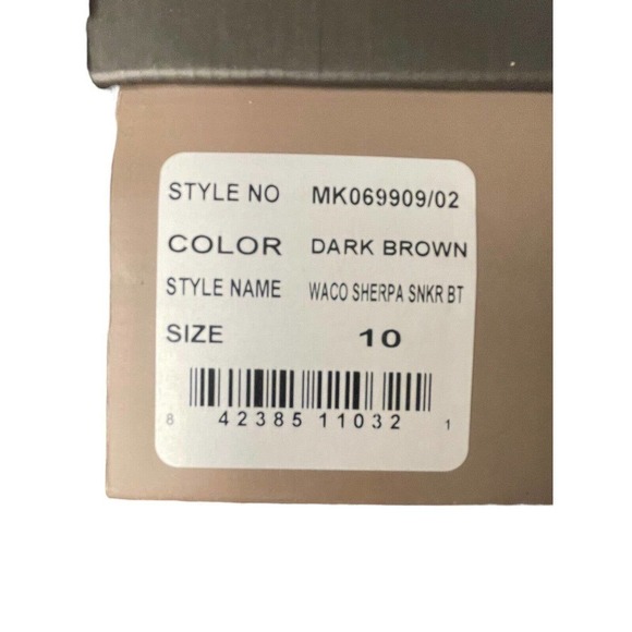 Crown Vintage NEW Brown Waco Sherpa Side Zip Lace Up Sneaker Boot Men's 10 - Picture 9 of 9